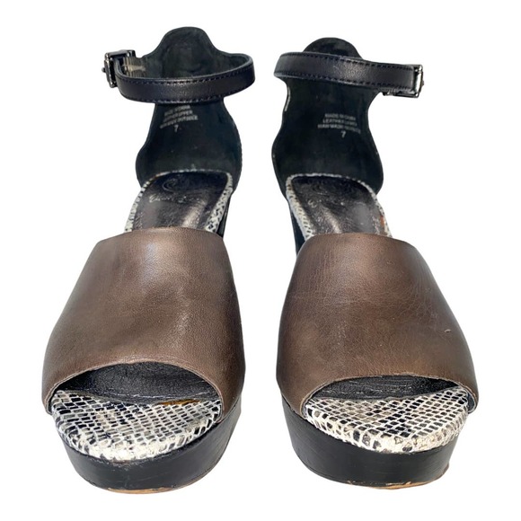 Elliott Lucca Bellina Snake-Print Braided Leather Pumps in Mineral Exotic sz 7 - Picture 6 of 13